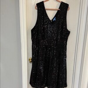 Draper James Black Sequin Midi Dress